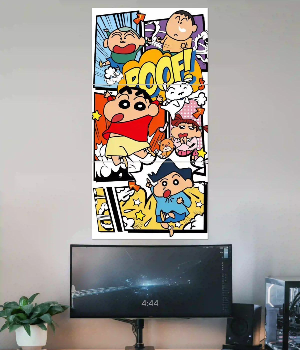 Shinchan Comic Style 3 Piece Split Poster Main Image - Everanta