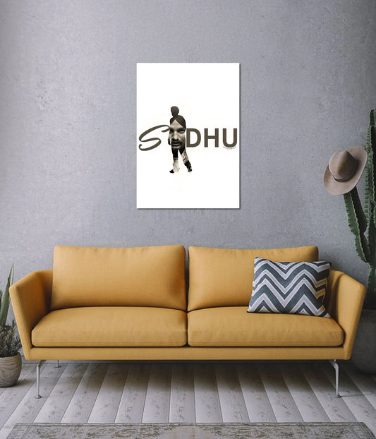 Sidhu Moosewala – Minimalist Punjabi Music Wall Poster on Wall - Everanta