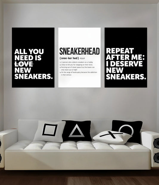 Sneakerhead 3-Piece Wall Poster Set for Sneaker Lovers Main Image - Everanta