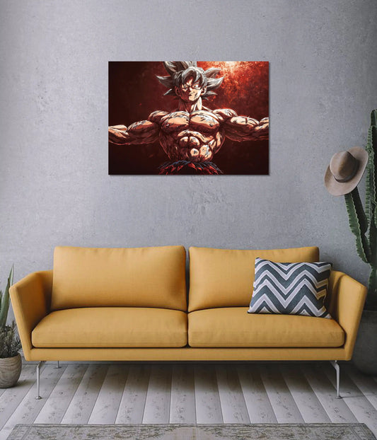Son Goku Power-Up Wall Poster on Wall - Everanta