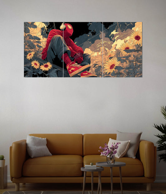 Spider-Man Artistic Split Wall Poster in Living Room - Everanta