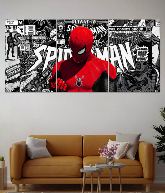 Spider-Man Comic Noir Split Poster on Wall - Everanta