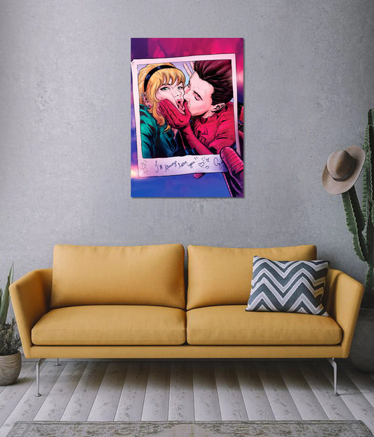 Spider-Man & Gwen Love Comic Art Poster on Wall - Everanta
