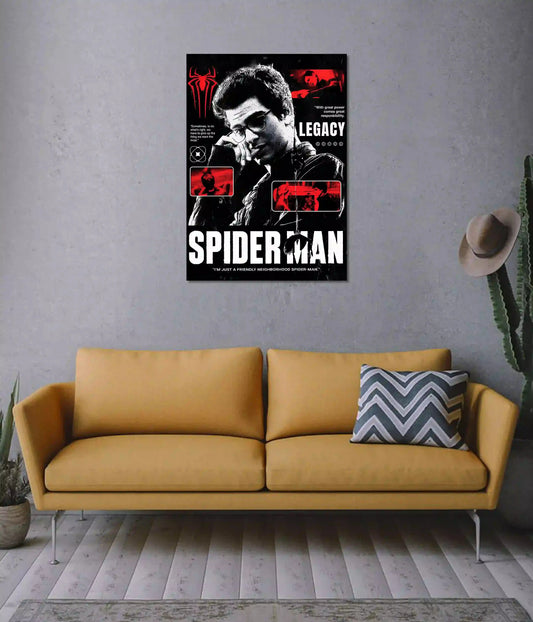 Spider-Man Legacy Vintage Collage Wall Poster on Wall - Everanta