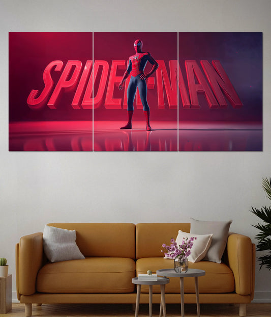 Spiderman 3D Split Wall Poster in Living Room - Everanta