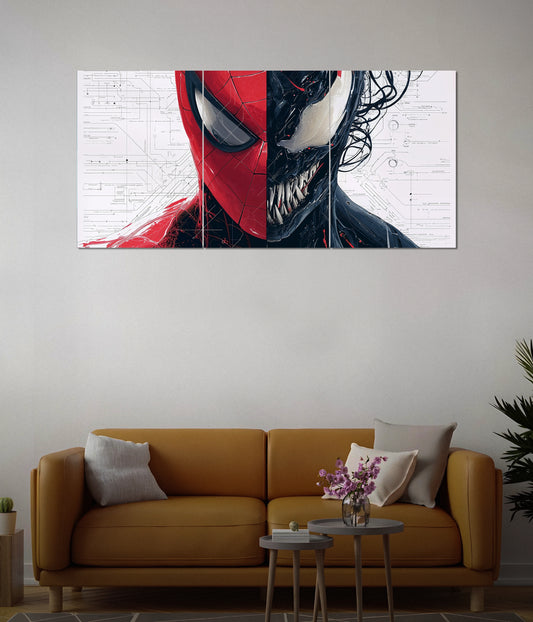 Spiderman & Venom Dual Face Split Poster Main Image - Everanta