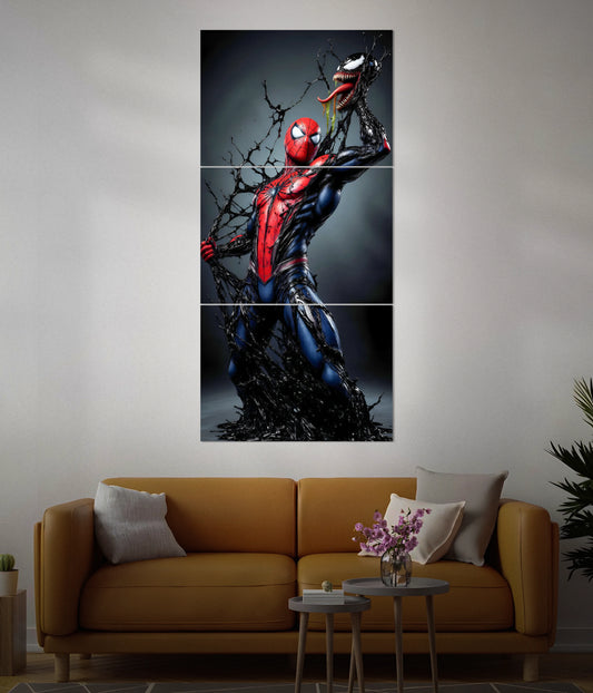 Spiderman vs Venom – Split Wall Poster in Living Room - Everanta