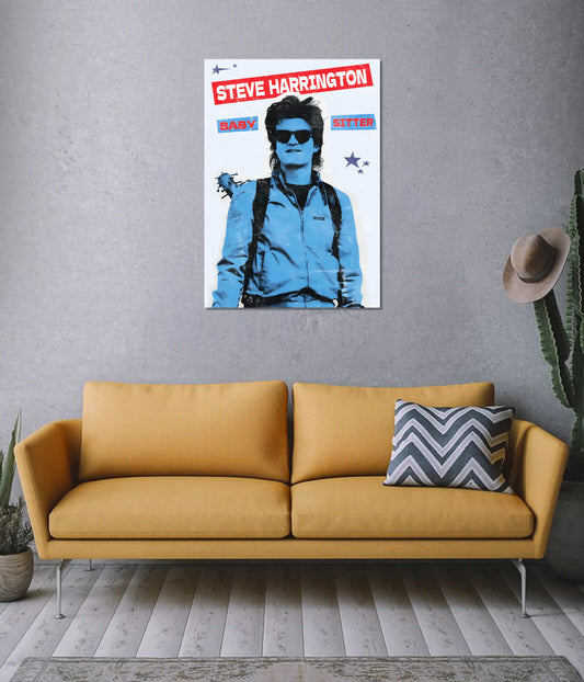 Steve Harrington “Babysitter” Stranger Things Poster on Wall - Everanta