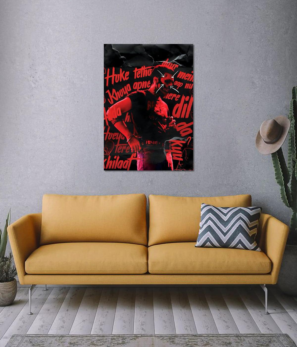 Talwiinder Red Aesthetic Wall Poster on Wall - Everanta