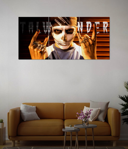 Talwinder Masked Swag – Split Wall Poster in Living Room - Everanta