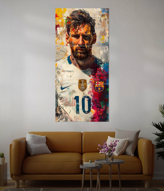 The GOAT – Lionel Messi Split Poster in Living Room
