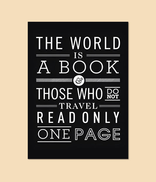 The World Is a Book – Travel Quote Poster for Nature Lovers Main Image - Everanta