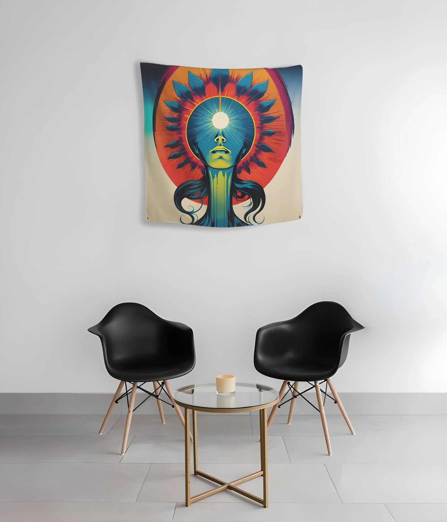 Third Eye Radiance Wall Art Tapestry 24x24 inches