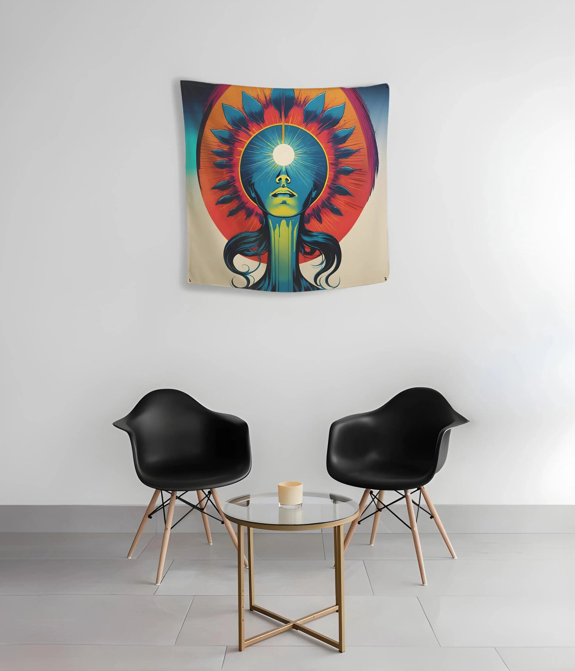 Third Eye Radiance Wall Art Tapestry 24x24 inches