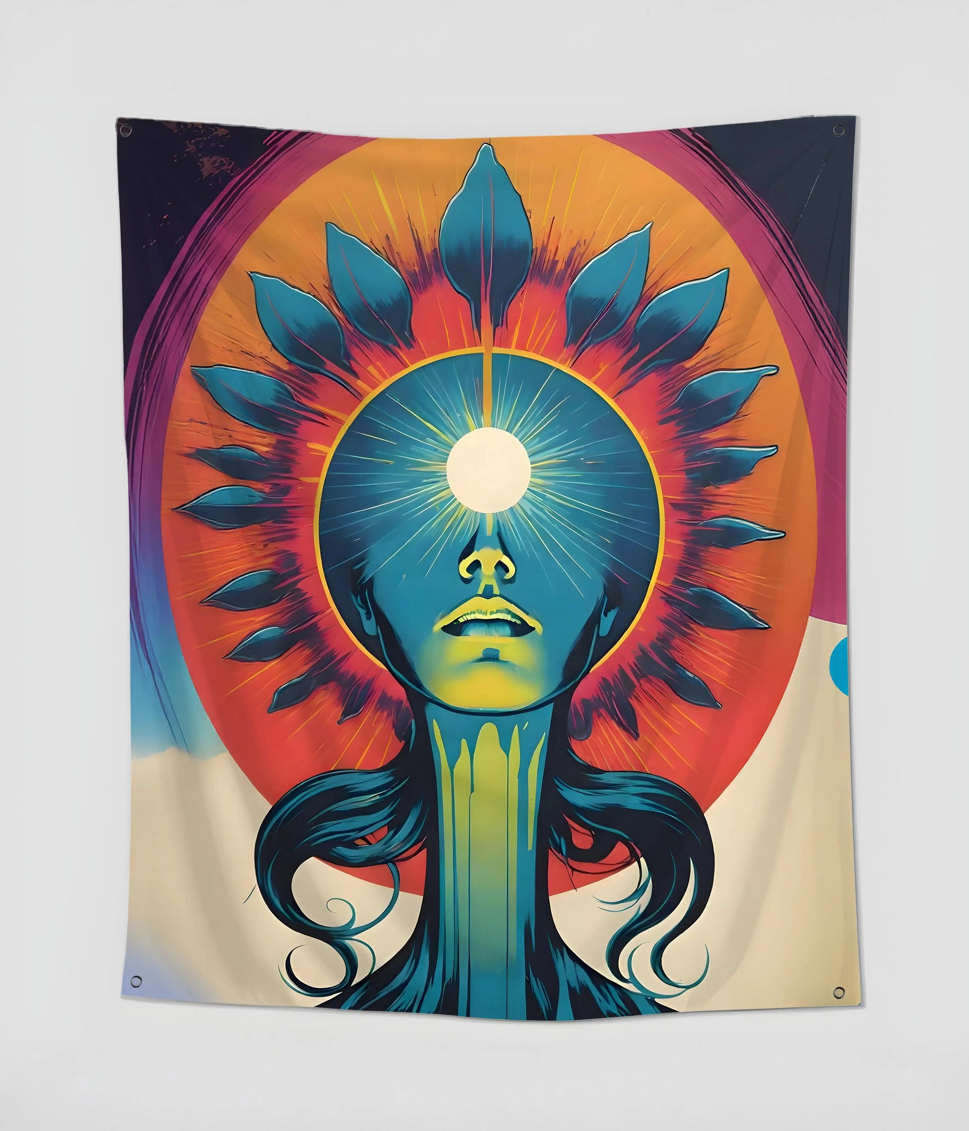 Third Eye Radiance Wall Art Tapestry Front Mockup