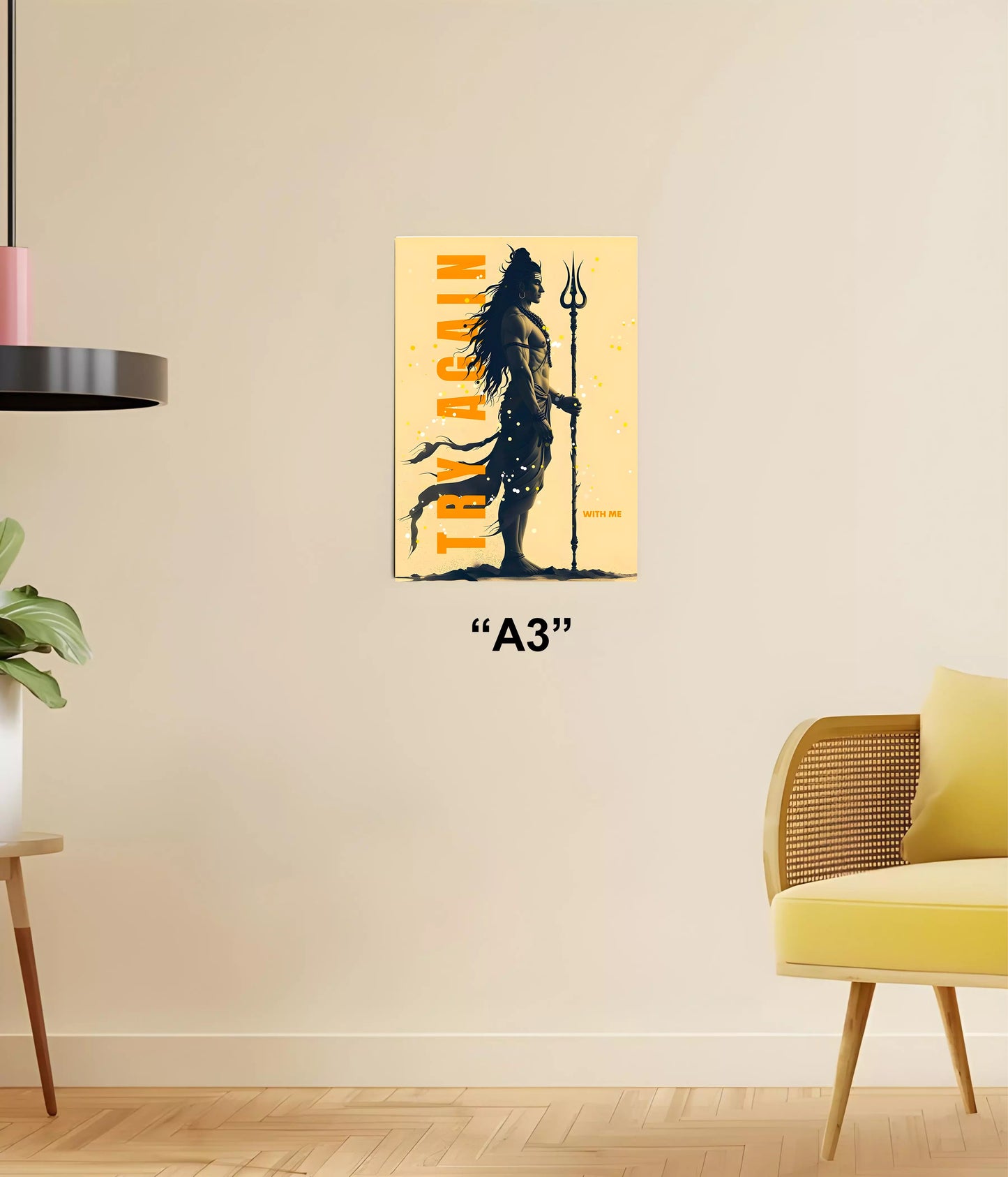 Try Again with Lord Shiva – Powerful Devotional Wall Poster A3 Size - Everanta
