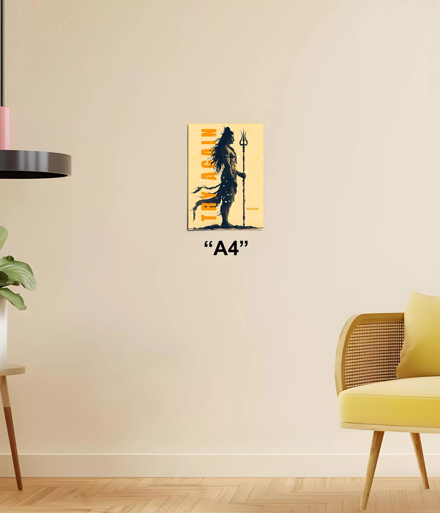 Try Again with Lord Shiva – Powerful Devotional Wall Poster A4 Size - Everanta