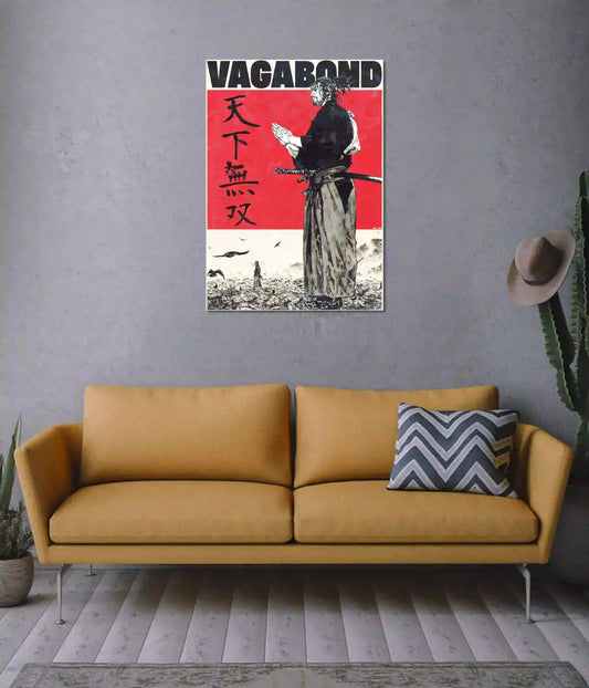 Vagabond Samurai Minimal Anime Poster on Wall - Everanta