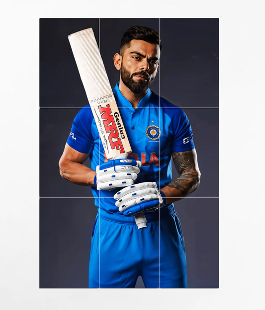 Virat Kohli 9-Piece Split Poster Close View - Everanta