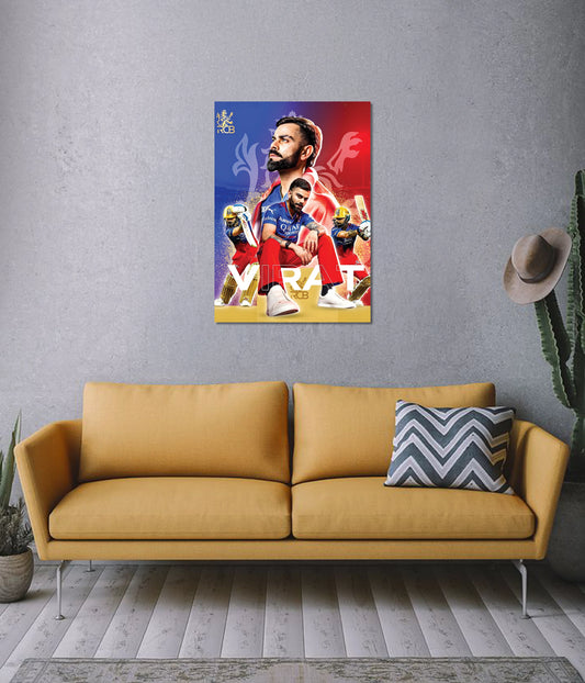 Virat Kohli RCB Wall Poster – Passion, Power & Pride - Everanta
