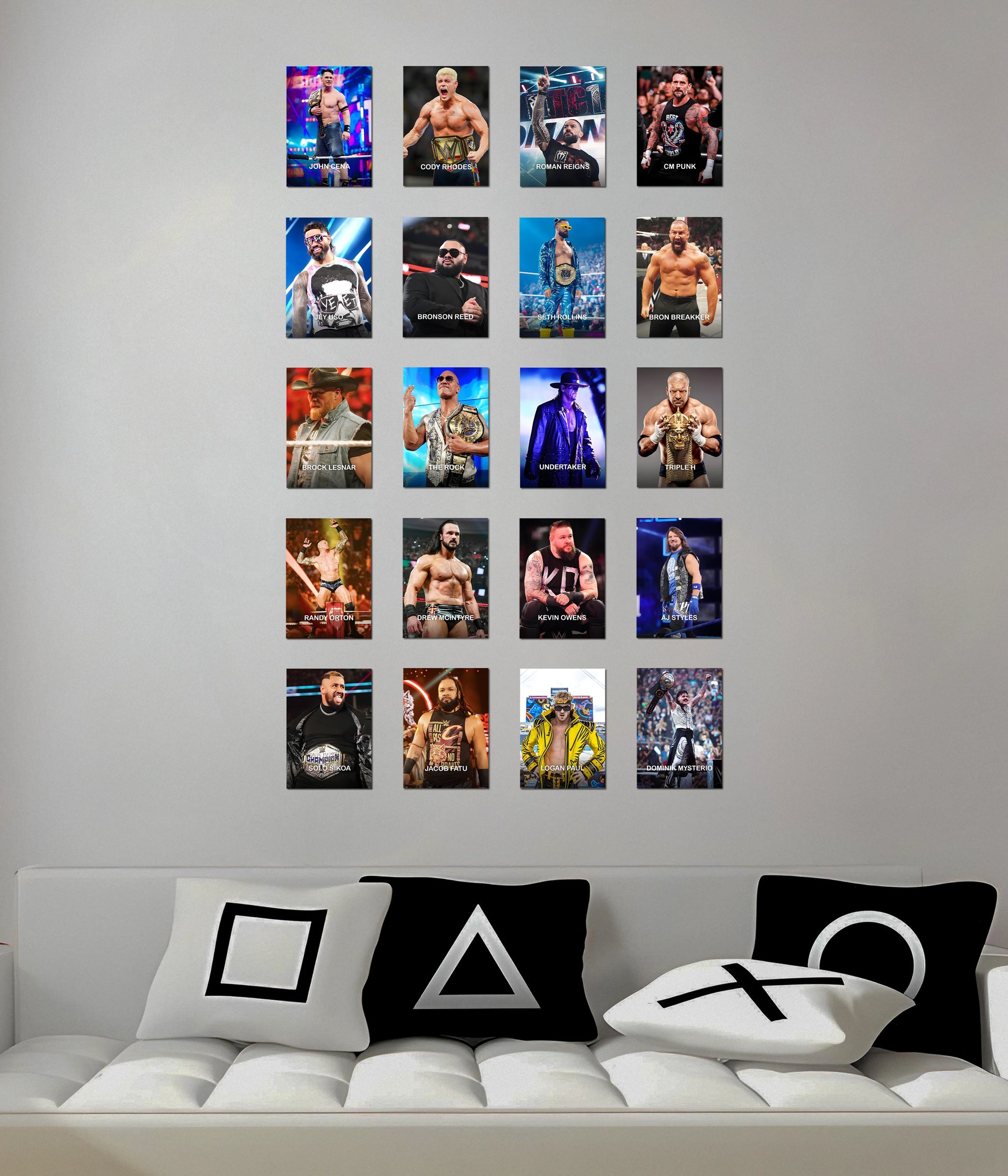WWE Superstar Poster Set 20 Premium Wall Posters - Everanta