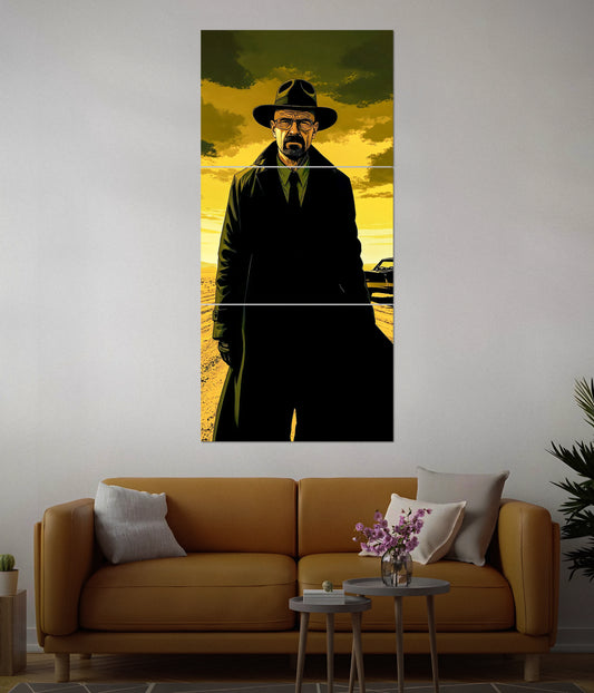 Walter White Desert Scene – Breaking Bad Split Poster in Living Room - Everanta