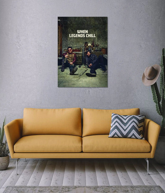 When Legends Chill – Lokah Cinematic Duo Poster on Wall - Everanta