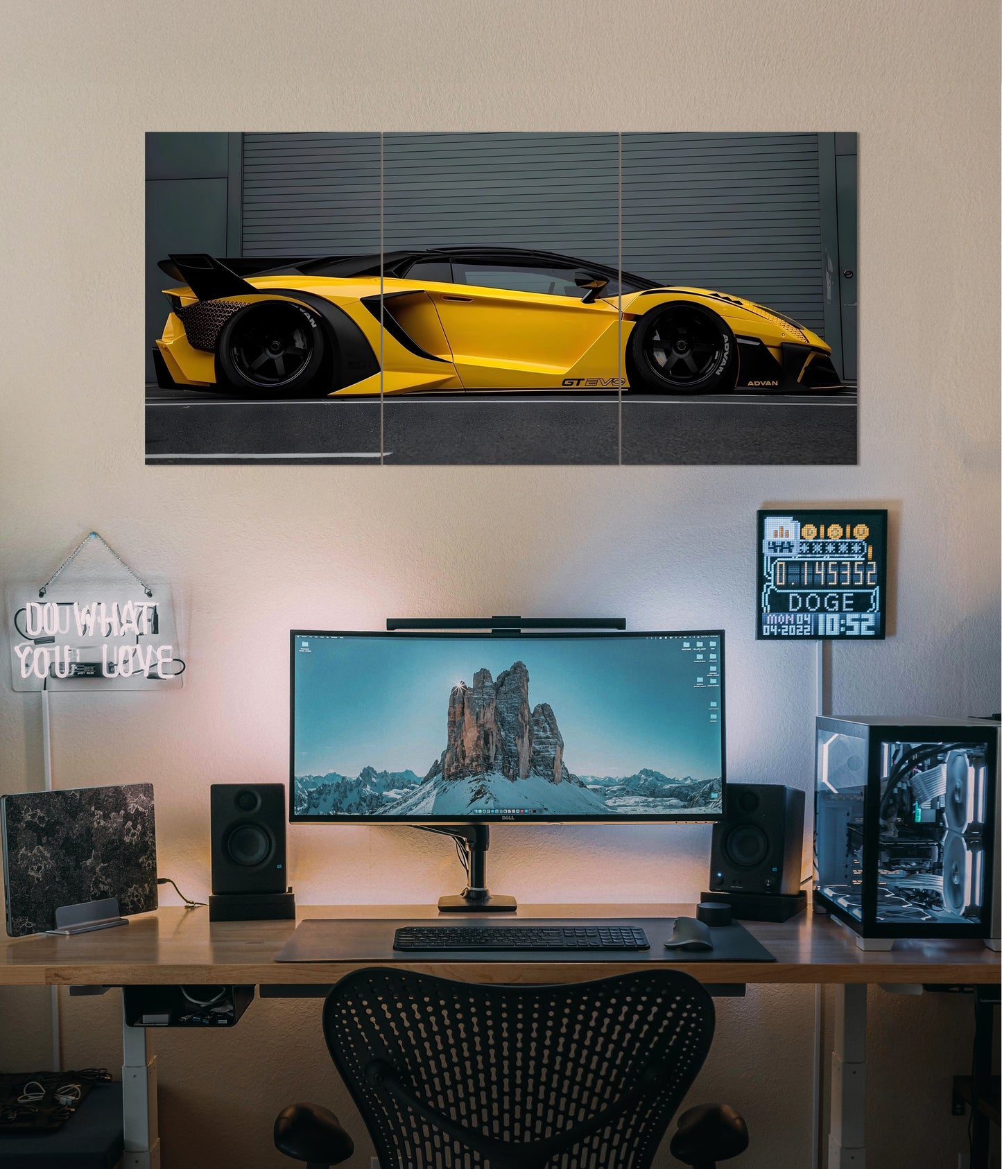 Yellow Supercar - Lamborghini Split Poster Main Image - Everanta