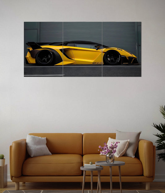 Yellow Supercar - Lamborghini Split Poster Second Image - Everanta