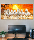 7 Running White Horses Sunrise Split Poster