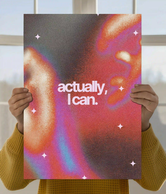 Actually, I Can - Motivational Aesthetic Wall Poster Main Image - Everanta