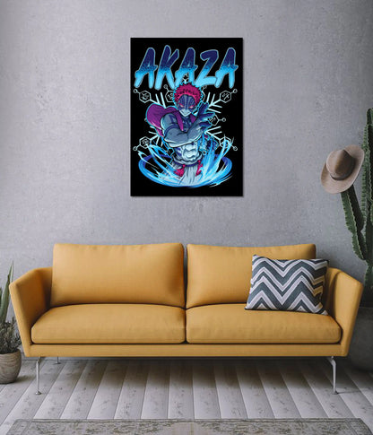 Akaza Demon Slayer Wall Poster on Wall - Everanta