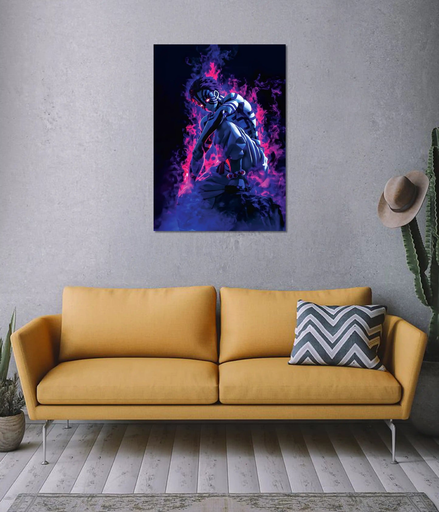 Akaza Inferno Demon Slayer Wall Poster on Wall - Everanta