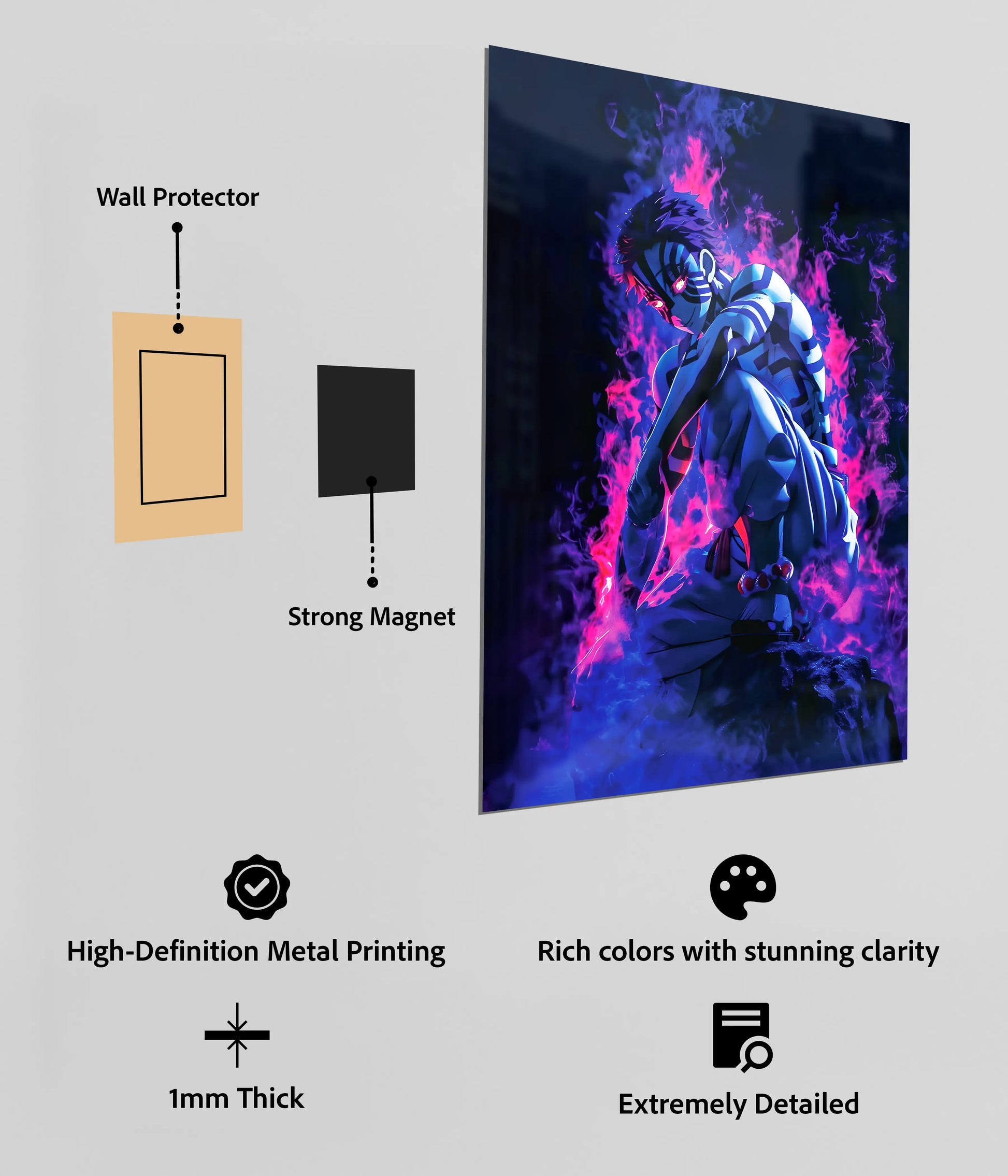 Akaza – Upper Moon Rage Metal Poster Instructions - Everanta