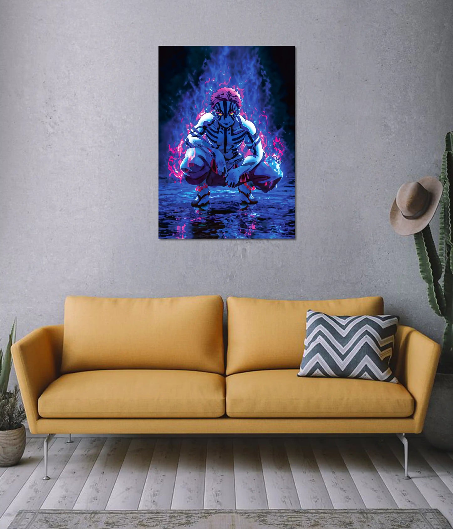 Akaza – Upper Rank Demon Awakening Poster on Wall - Everanta