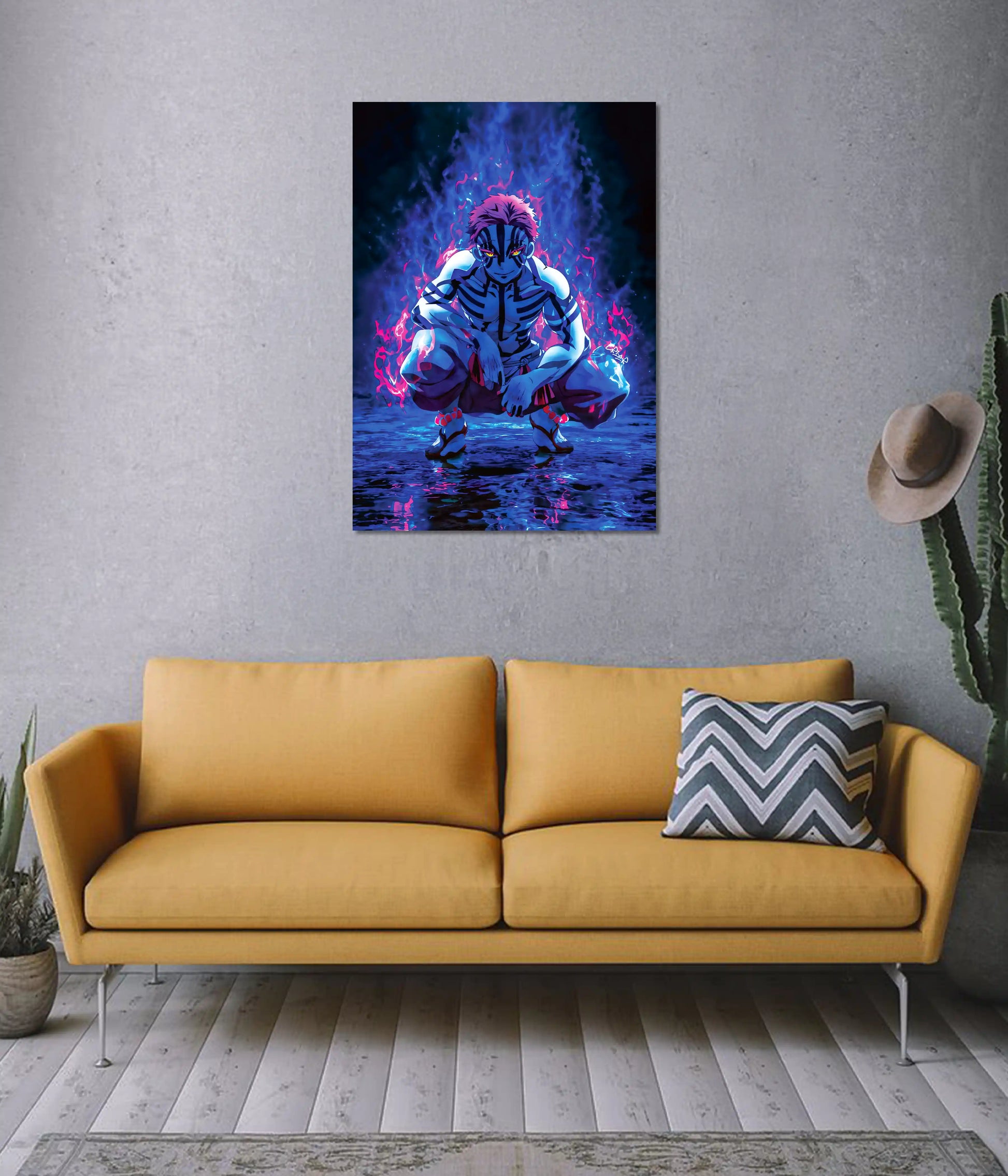 Akaza – Upper Rank Demon Awakening Poster on Wall - Everanta