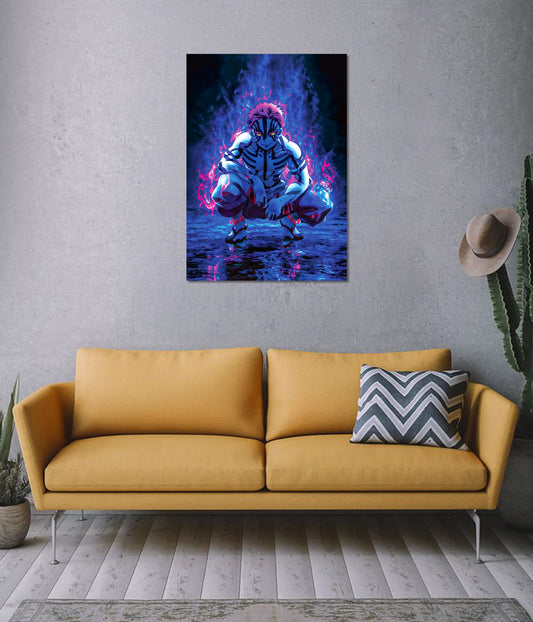 Akaza – Upper Rank Demon Awakening Poster on Wall - Everanta