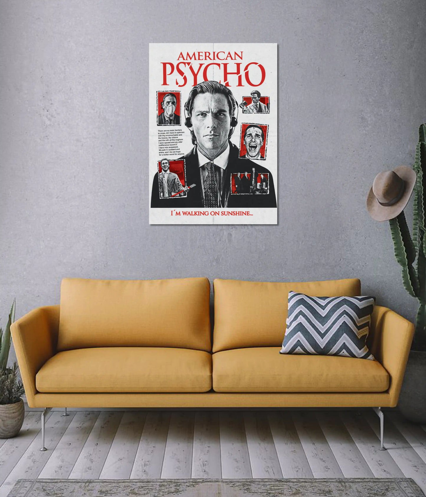 American Psycho Minimal Portrait Poster on Wall - Everanta