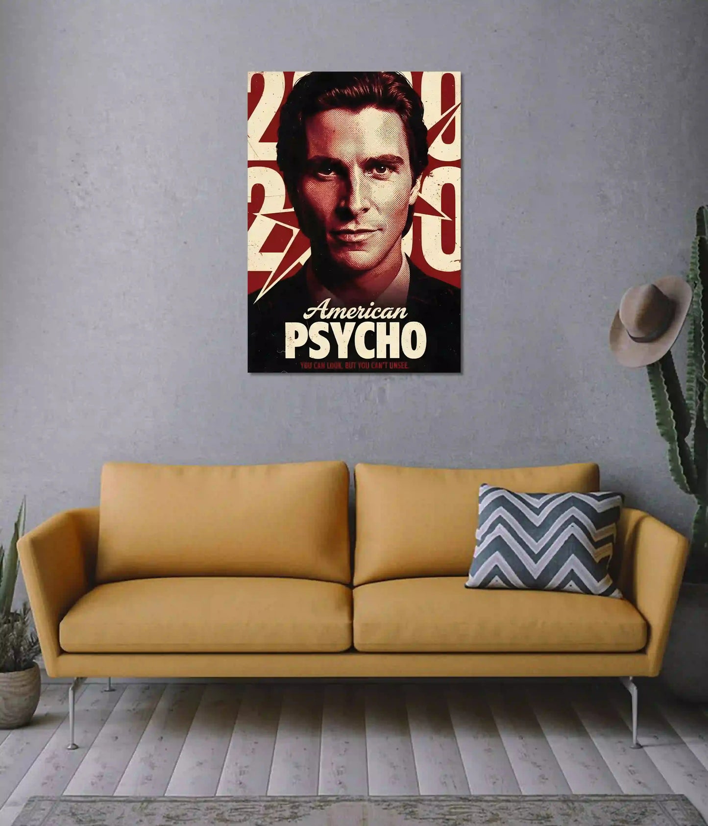 American Psycho Vintage Movie Wall Poster on Wall - Everanta