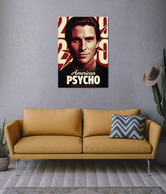 American Psycho Vintage Movie Wall Poster on Wall - Everanta