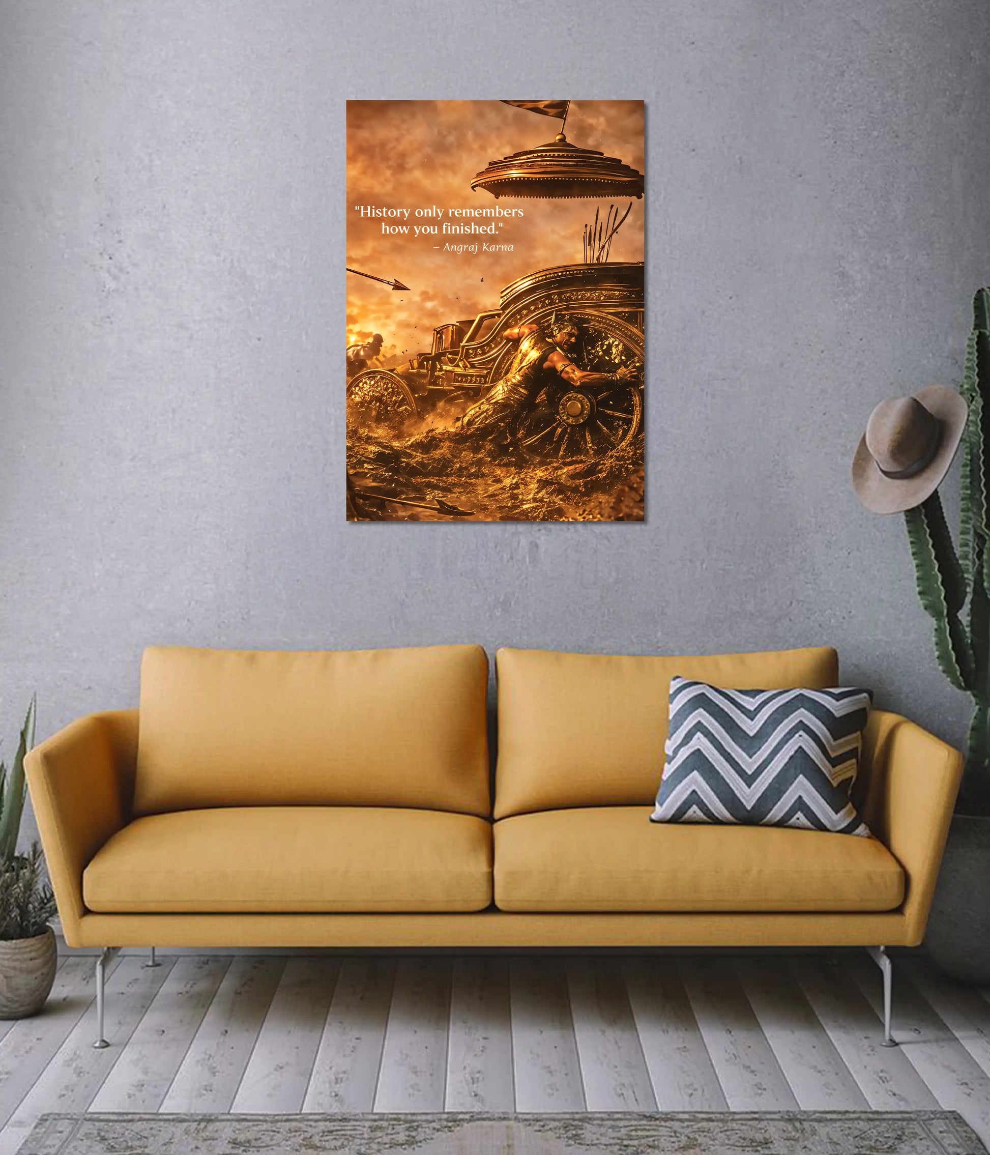 Angraj Karna Motivational Devotional Wall Poster on Wall - Everanta