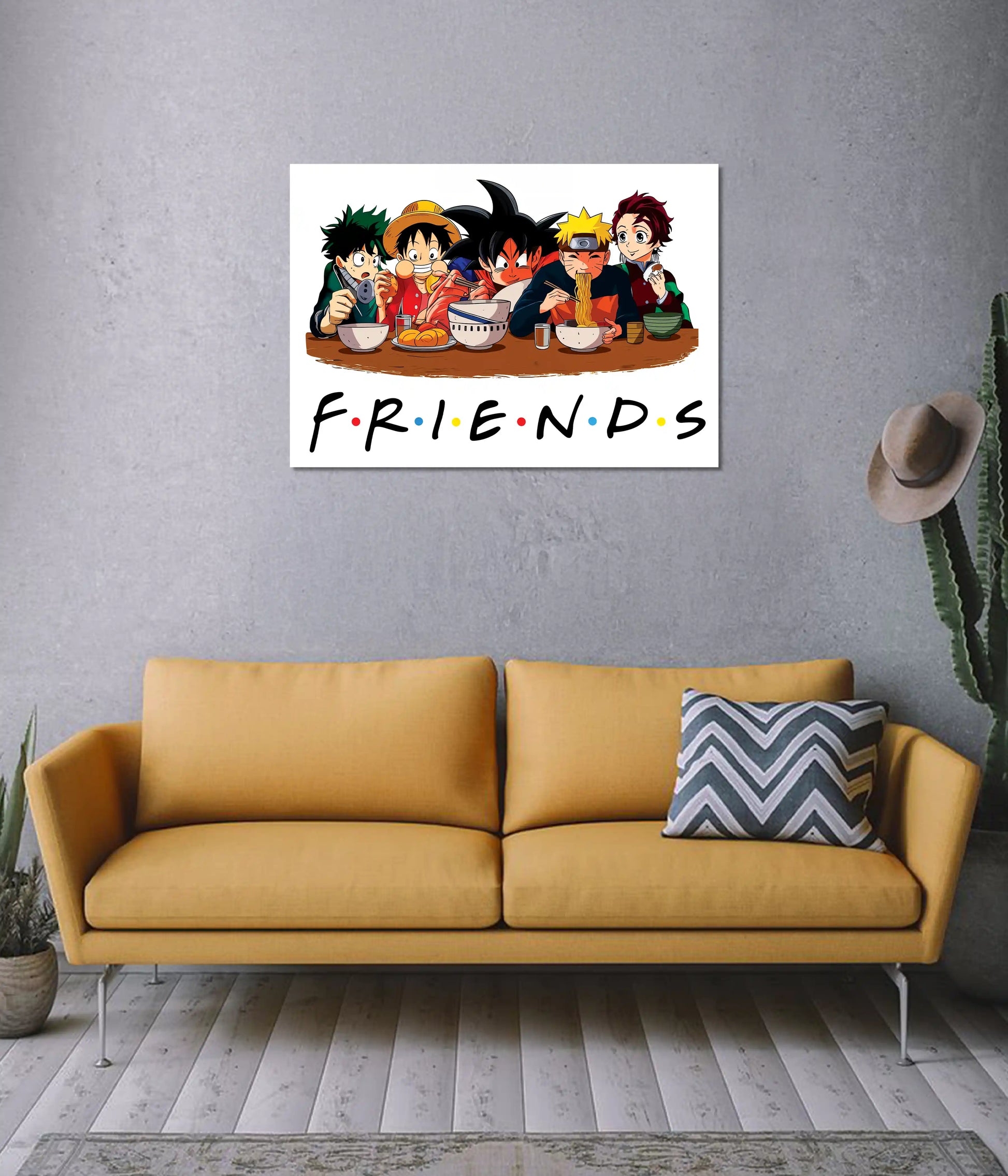 Anime Friends – Crossover Wall Poster on Wall - Everanta