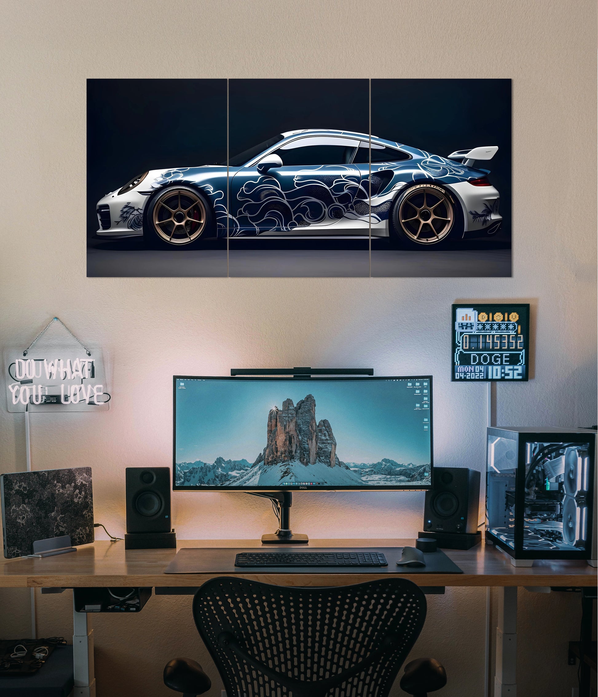 Art in Motion – Porsche Car Split Poster Set Main Image - Everanta