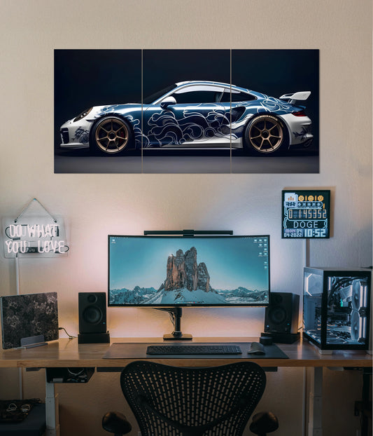 Art in Motion – Porsche Car Split Poster Set Main Image - Everanta
