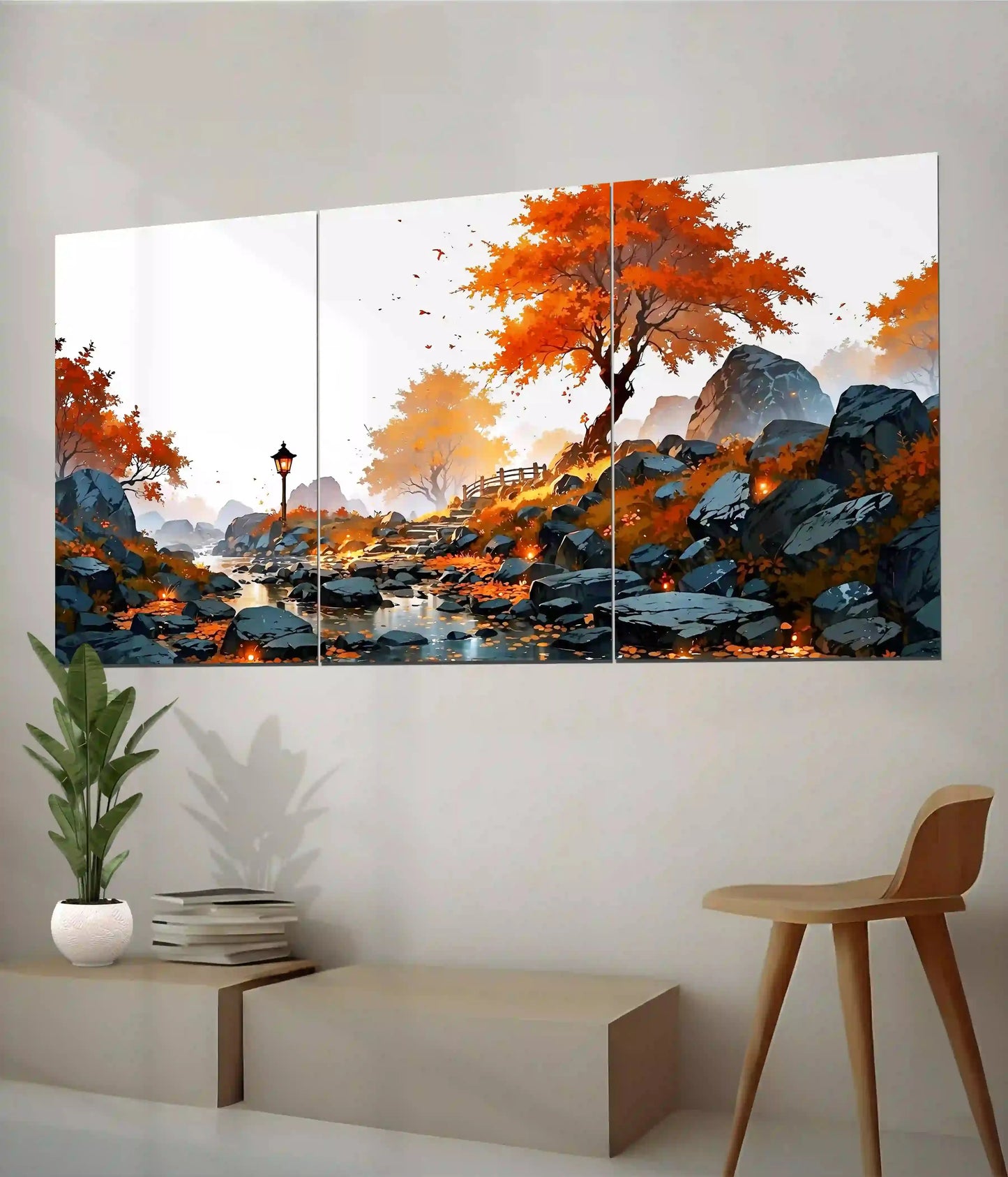 Autumn Serenity Landscape Split Poster Side Look - Everanta