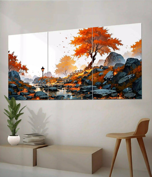 Autumn Serenity Landscape Split Poster Side Look - Everanta