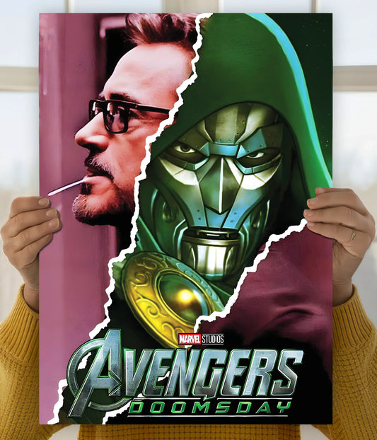 Avengers Doomsday Wall Poster – Tony Stark and Doctor Doom Marvel Art Main Image - Everanta