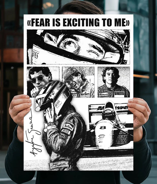 Ayrton Senna – Fearless Quote F1 Racing Poster Main Image - Everanta
