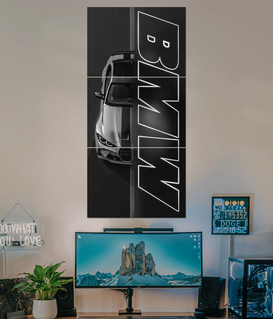 BMW Black & White Split Poster Main Image - Everanta