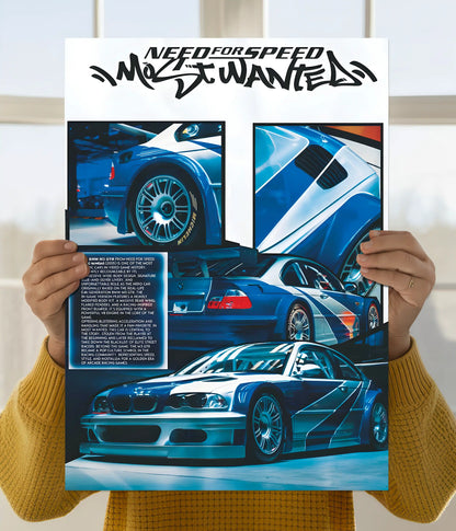 BMW M3 GTR – NFS Most Wanted Car Poster Main Image - Everanta
